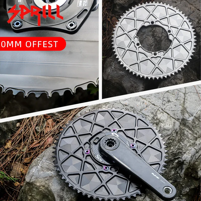 

PASS QUEST 110BCD SRM Узкая широкая цепь велосипедной цепи 54T-66T Детали велосипеда с 4 когтями и отрицательной шестерней