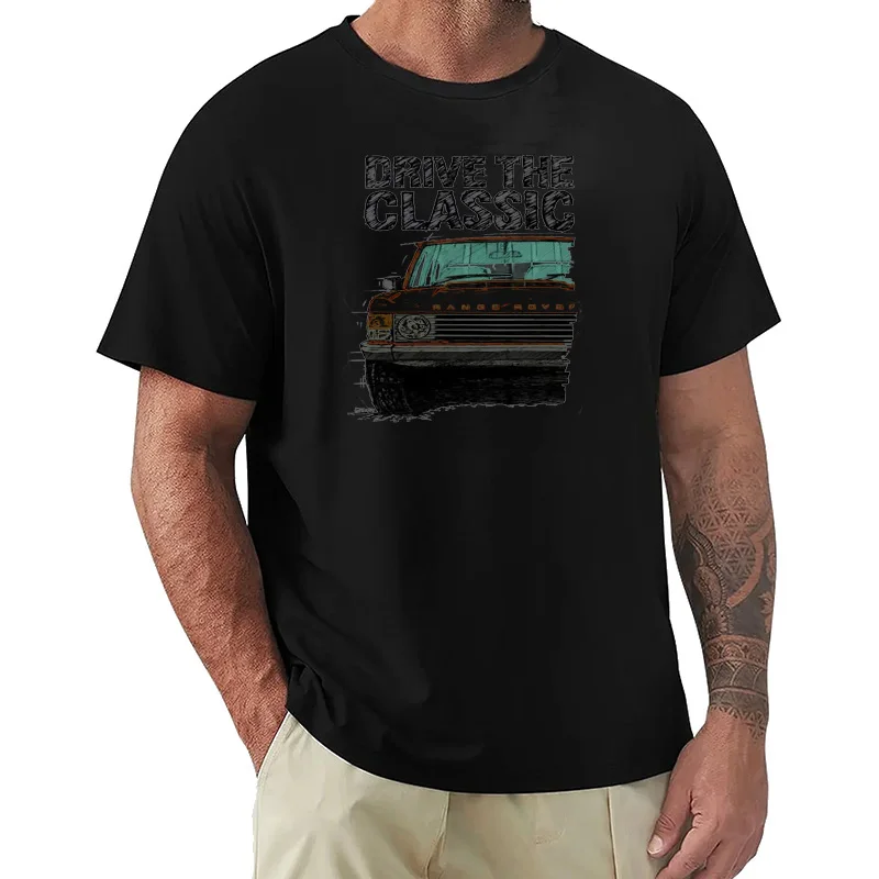 Summer Men Short Sleeve Drive The Classic Range Rover Off-Road Racing Man T-shirt Harajuku Car Design White Casual Boy Tee Top