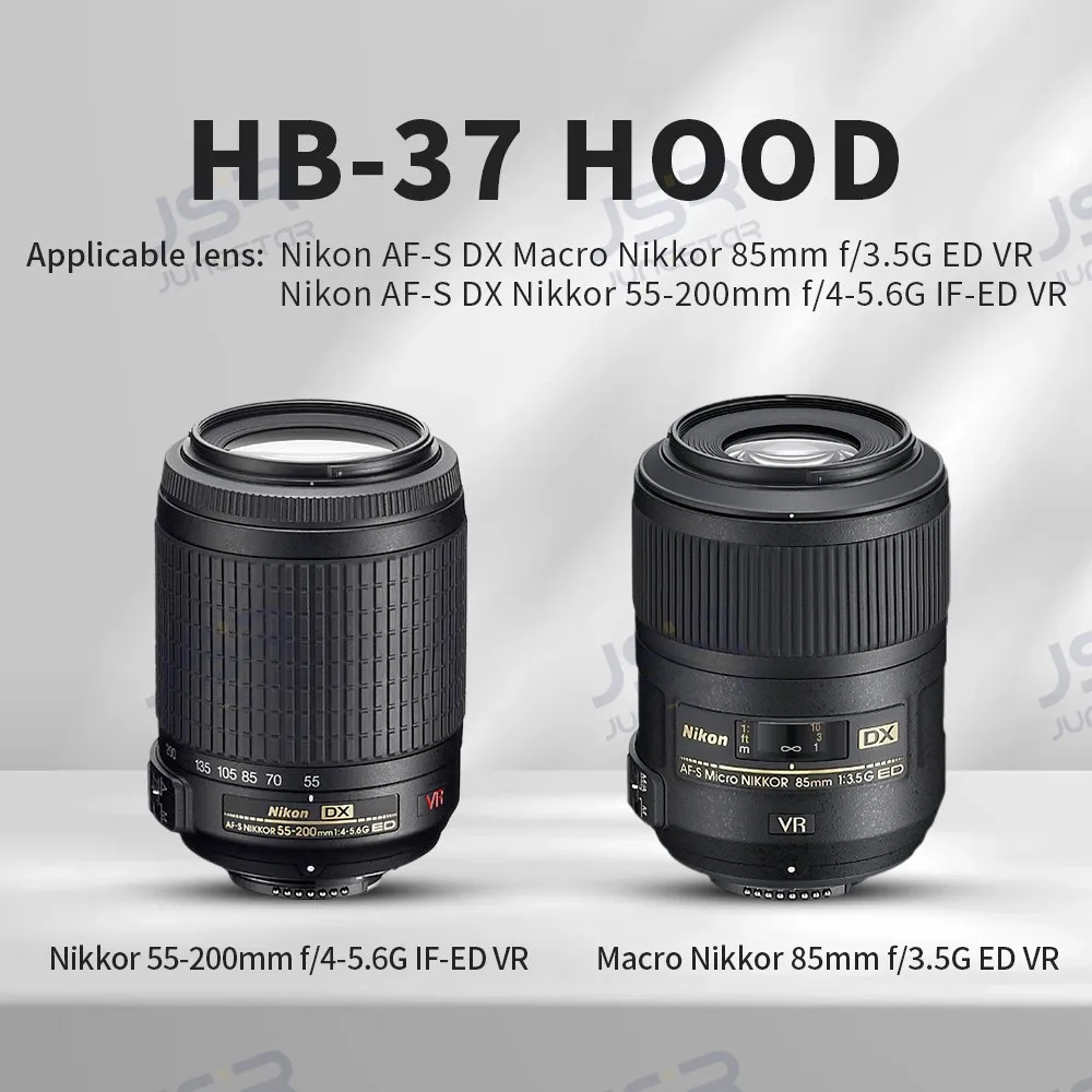 Подходит для светового экрана Nikon HB-37 D5300 D5100 D5200, объектива 55-200 мм с реверсивным световым экраном, УФ-аксессуары