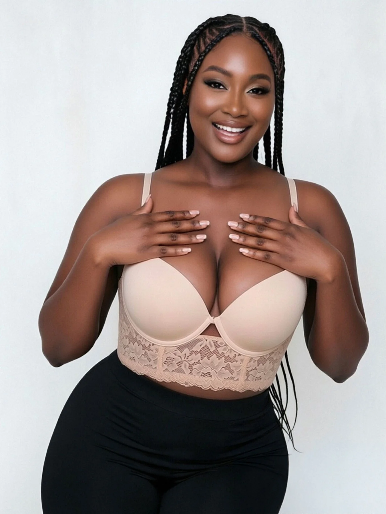 Plus-Size U-Shaped Backless Bra for Women, Sexy Push-Up Anti-Sagging Bra for Large Busts, Thin Invisible Backless Bra
