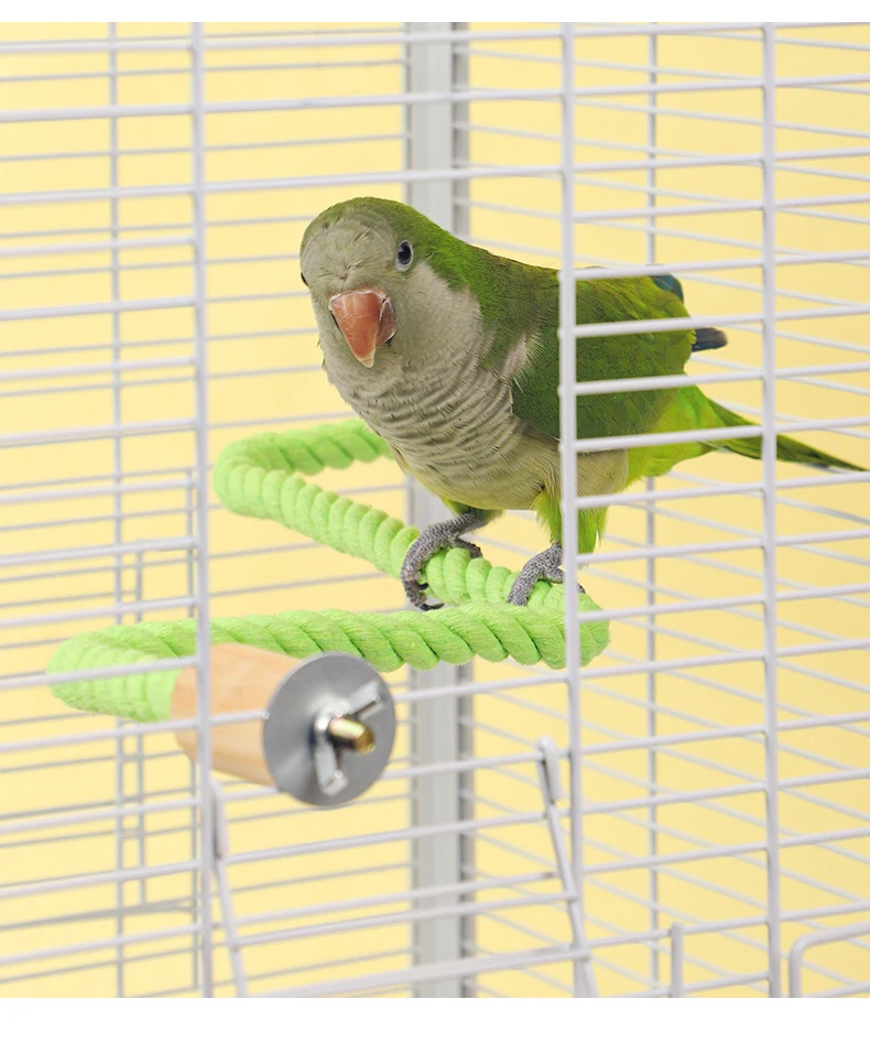 Bird 55cm Rope Perch Bendable Green Cotton Rope Stand Toy Parrot Standing Stick Bird Cage Chewing Climbing Toy Keep Bird Supply