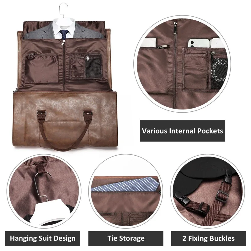 Bolsas de equipaje para viaje, bolsa de lona para ropa, bolsas de traje para hombre con compartimento para zapatos, impermeables para regalos de marido de negocios