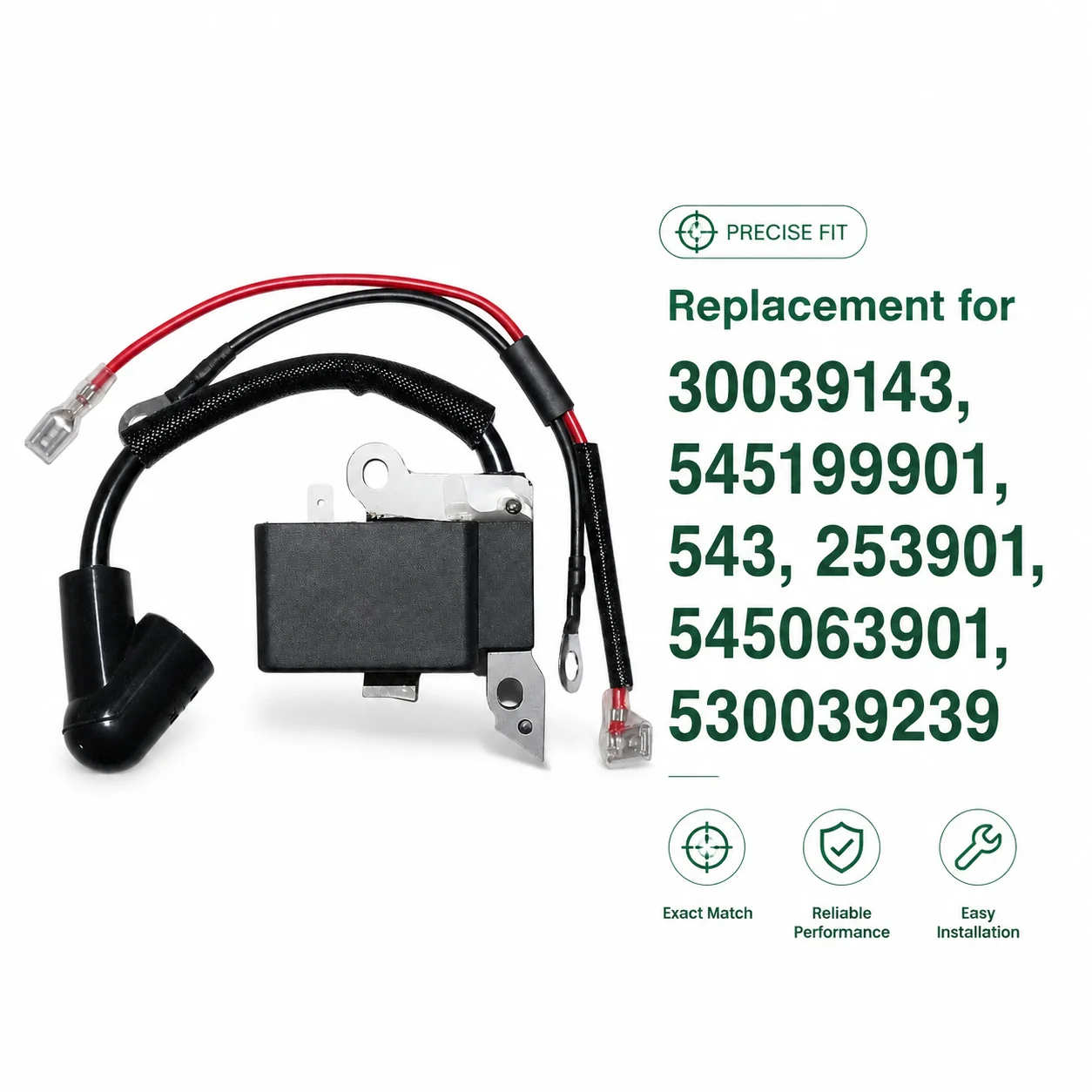 Zündspule für Husqvarna 23 235 240 26 36 41 Poulan 2200 2500 2600 2750 PP295 2775 2900 Ersetzt 530039239 543 253901 Teile
