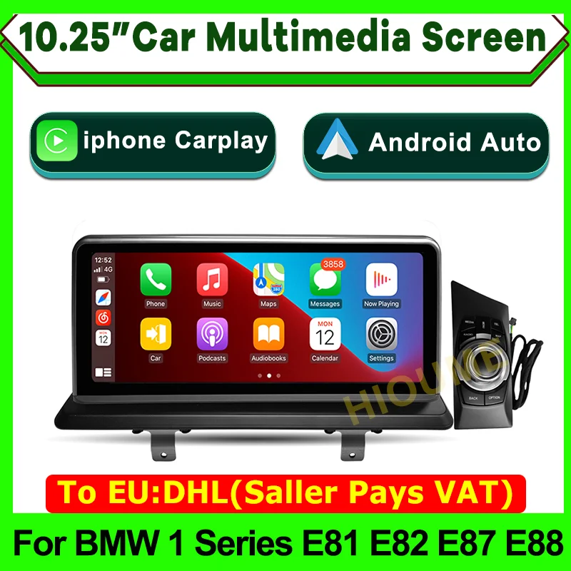 

10.25" Wireless Apple CarPlay Android Auto Car Multimedia For BMW 1 Series E81 E82 E87 E88 Head Unit Rear Camera Touch Screen