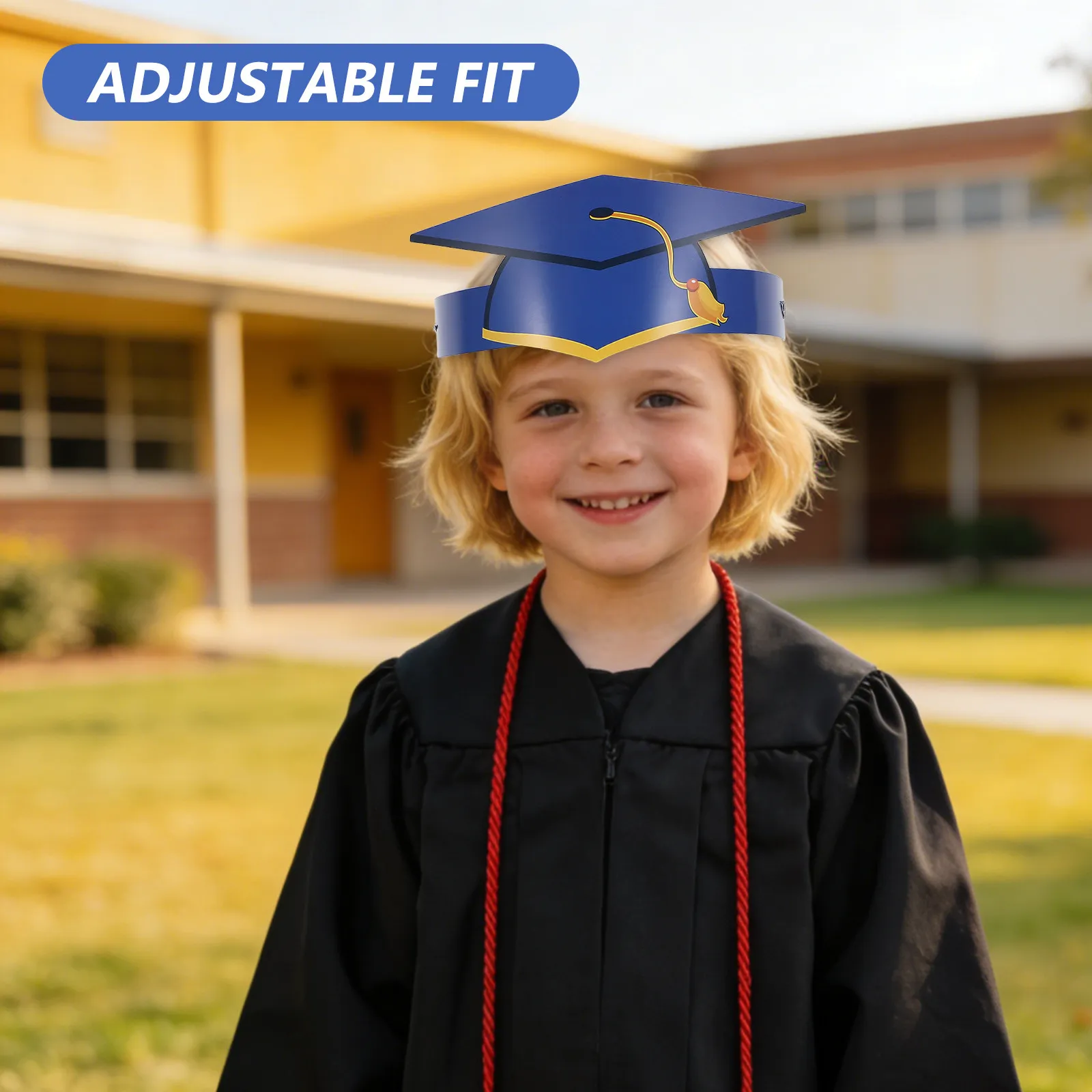 30Pcs Kids Graduation Paper Caps Adjustable Tassel Preschool Kindergarten Graduation Party Decorations Lightweight Comfortable