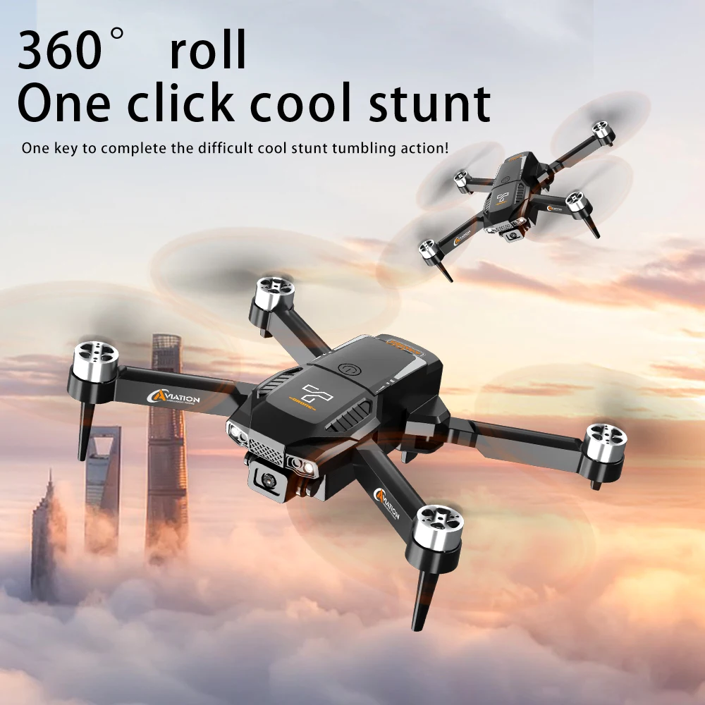 Drone 4K Kamera Profesional dengan Mode Tanpa Kepala Penghindar Rintangan Helikopter RC Wifi Hadiah Anak-anak Quadcopter Lipat