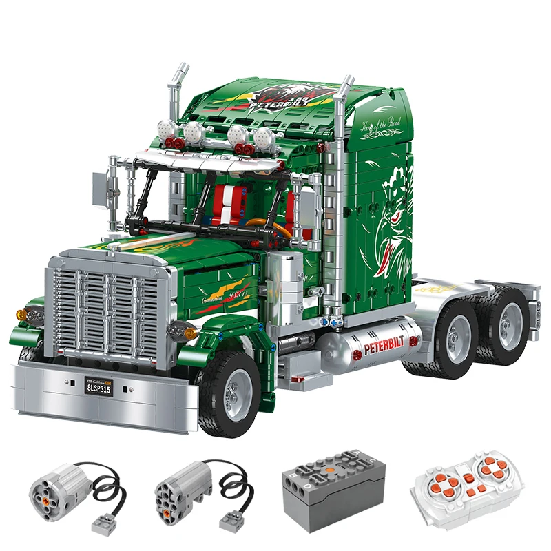 IN VOORRAAD JJ9069 MOC Technische Tractor Truck Bricks Assembleren Bouwstenen Model Kinderspeelgoed Verjaardagscadeau Set