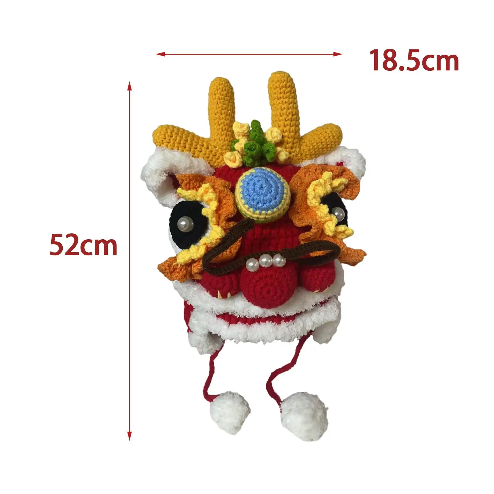 2024 Hand Knitted Hat Cute Spring Festival Gift Costume Headgear Animal Hat Chinese Dragon Hat New Year Decoration Winter Warm