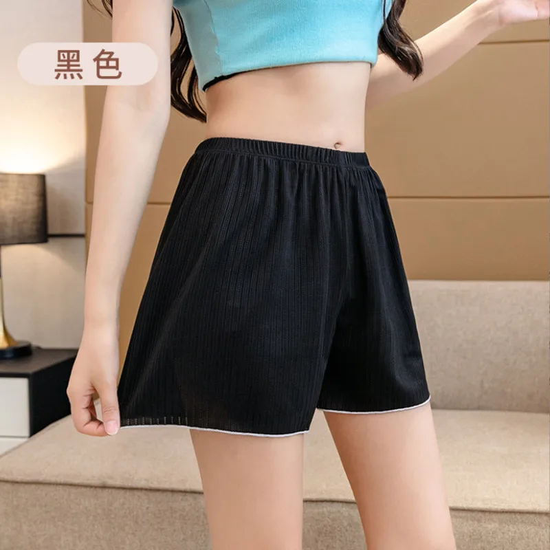 Nuevos pantalones de seguridad de seda de hielo para mujer, antiexposición, finos de verano, se pueden usar afuera, pantalones cortos sueltos para el hogar