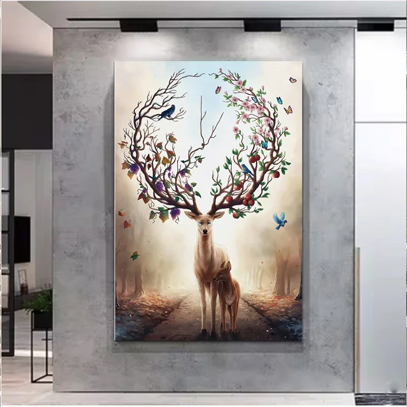 טפטים elk הבית עיצוב פנים מתגלגל דרך ההרים ויערות דקורטיביים ציור חדר שינה אמנות ציור קיר