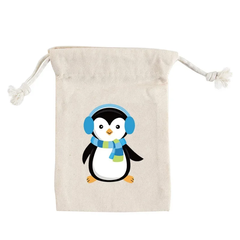 5pcs Penguin Treat Goodie Candy Gift Bag Baby Shower wonderland Animal polar plunge party Winter Theme Birthday Decoration Favor