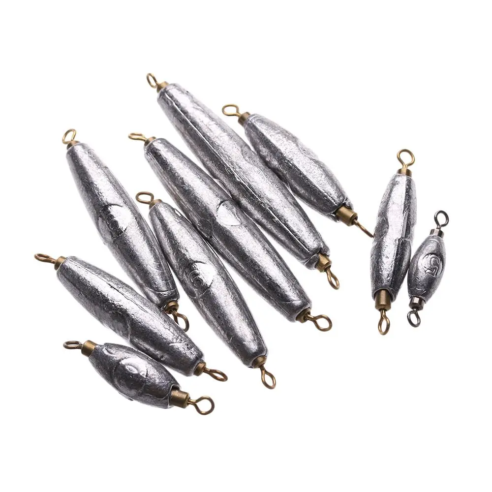 

5pcs High Quality Anti Dust Durable Double ring Fishing Sinker Tackle Olive Shaped Weights Lead Sinkers