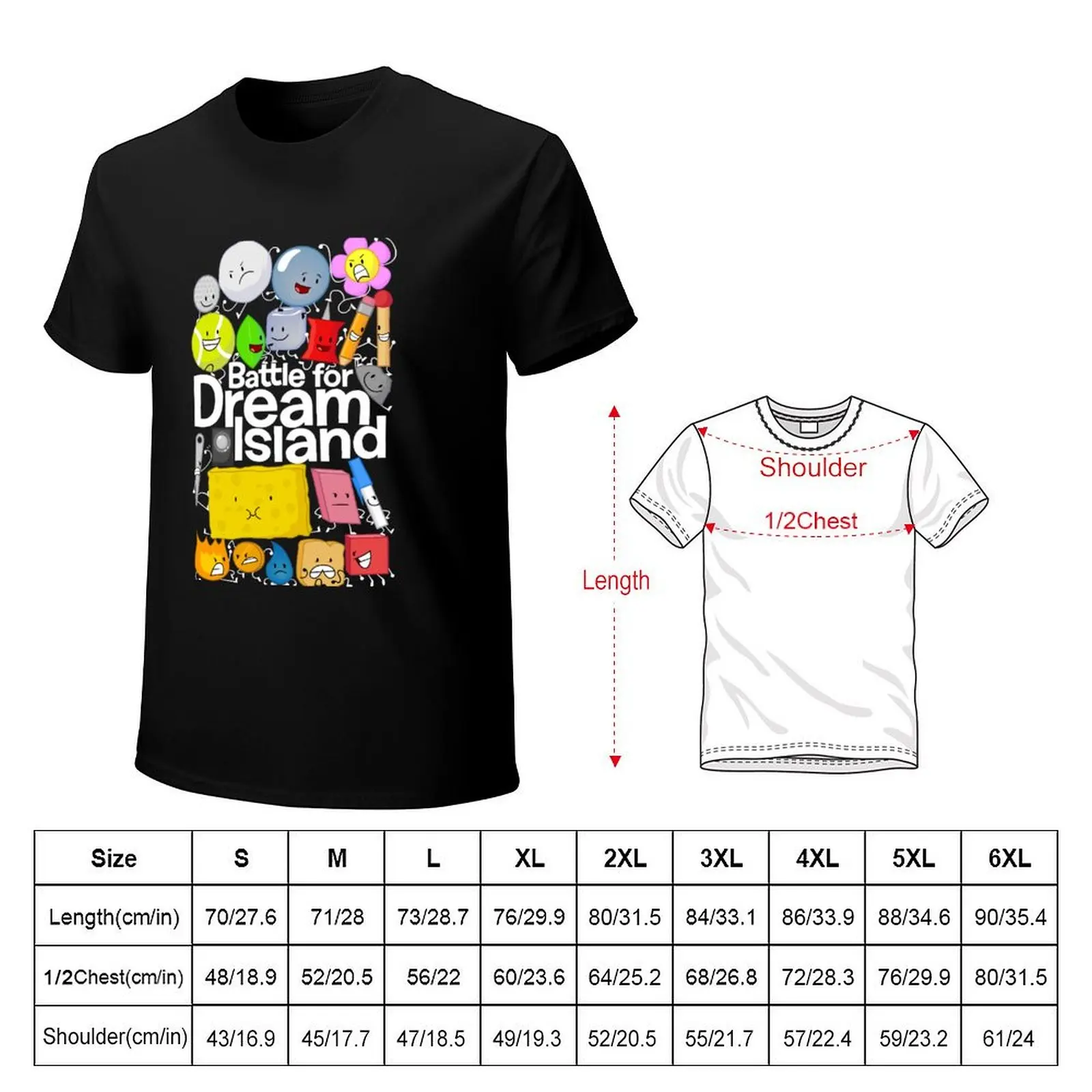 BFDI Poster Black Relaxed Fit Copy T-Shirt Big Size Crew Neck T-Shirt