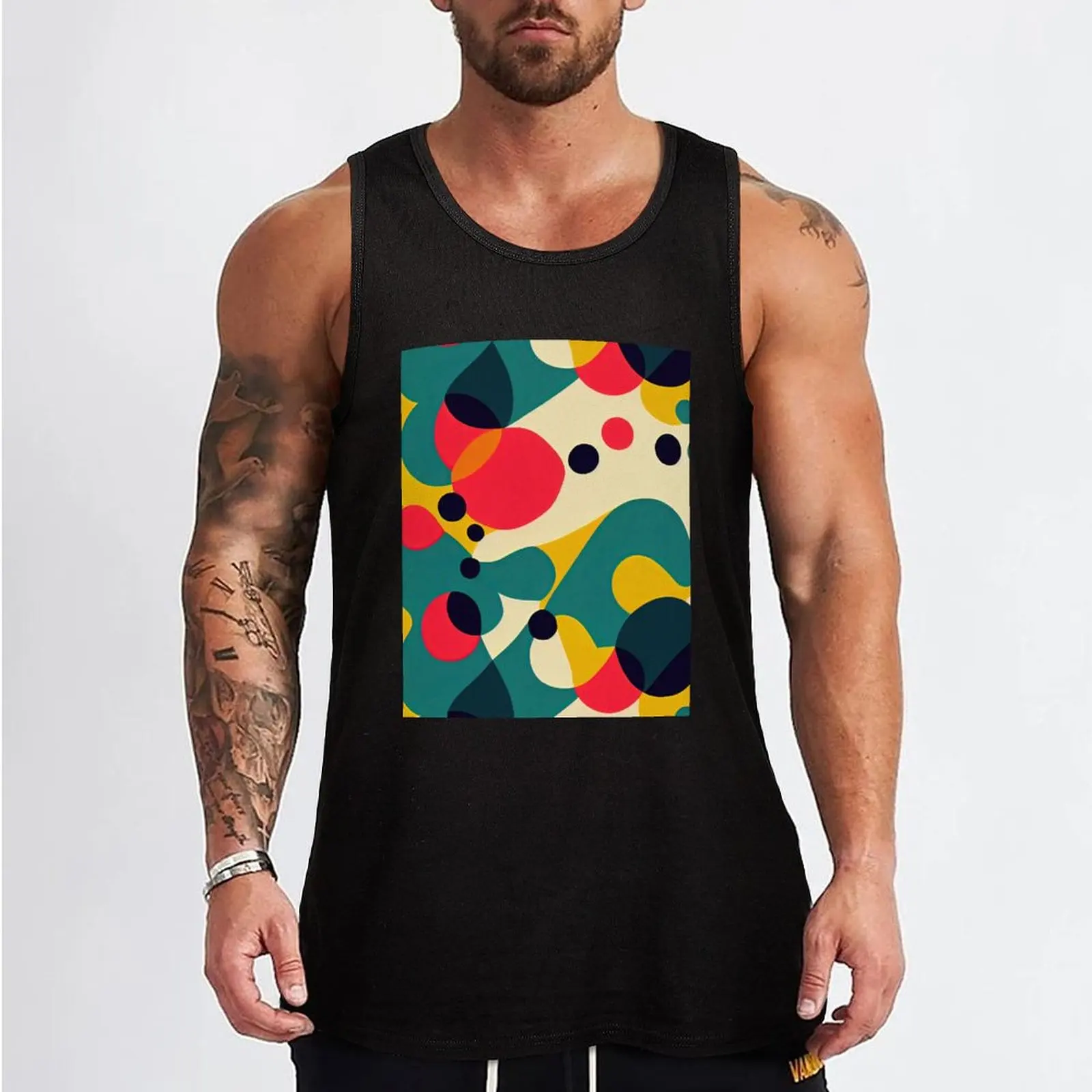 Sophisticated Mid Century Modern Patern Tank Top fitness men clothes Men's fitness t-shirt