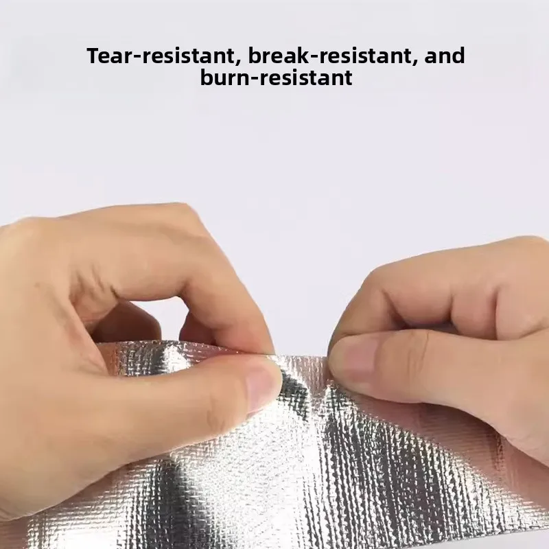 شريط رقائق الألومنيوم المصنوع من الألياف الزجاجية السميكة، شريط حماية الأنابيب، مقاوم لدرجات الحرارة العالية ومقاوم للماء #4