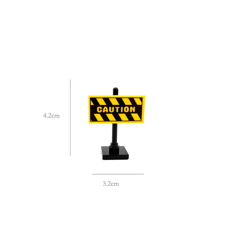 Military Barracks Warning Signs Compatible With LEGO MOC Building Blocks Education Signboard Roadblock Guide Board Bricks Toys