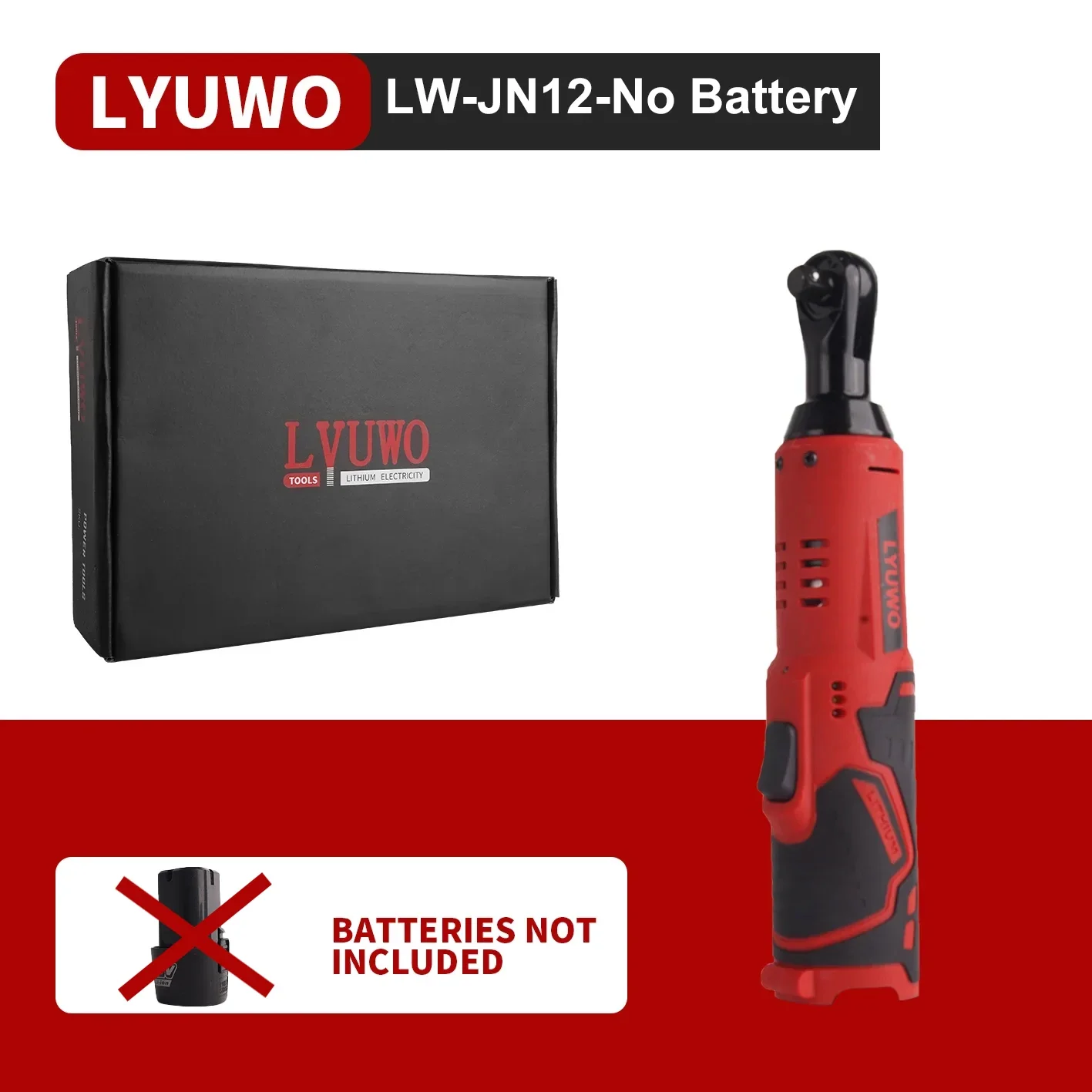 LYUWO 3/8 Rechargeable Electric , Ratchet Set, Angle Drill, Screwdriver To Remove Screw Nut, Automobile Maintenance Tool