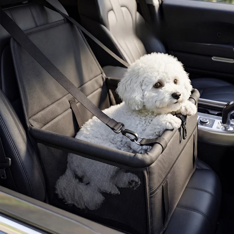 Dog Car Seat Cover Foldable Hammock Pet Harness Cat Transport Bag Basket Cushion Travel Bags for Small to Medium Dogs, Puppies