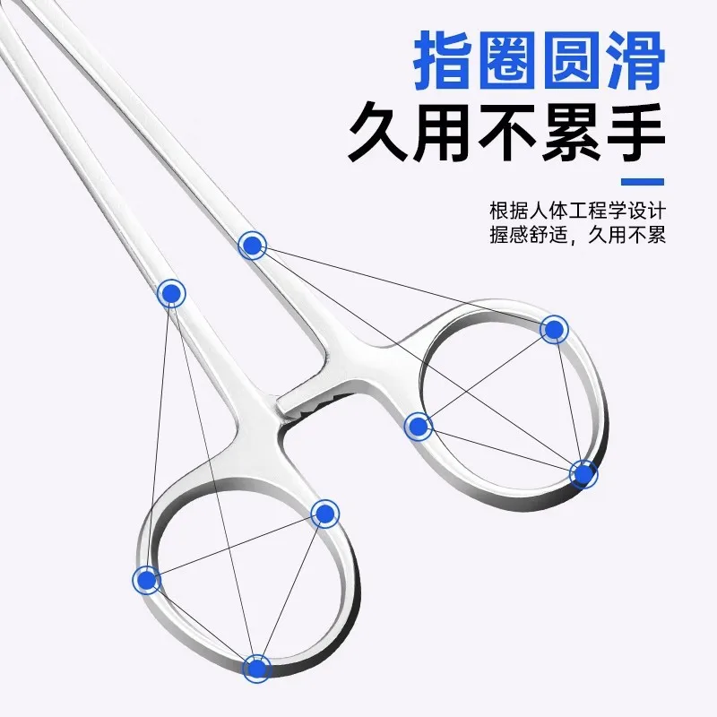 Instrumento quirúrgico médico con abrazadera de aguja de sutura, soporte fino recto de acero inoxidable