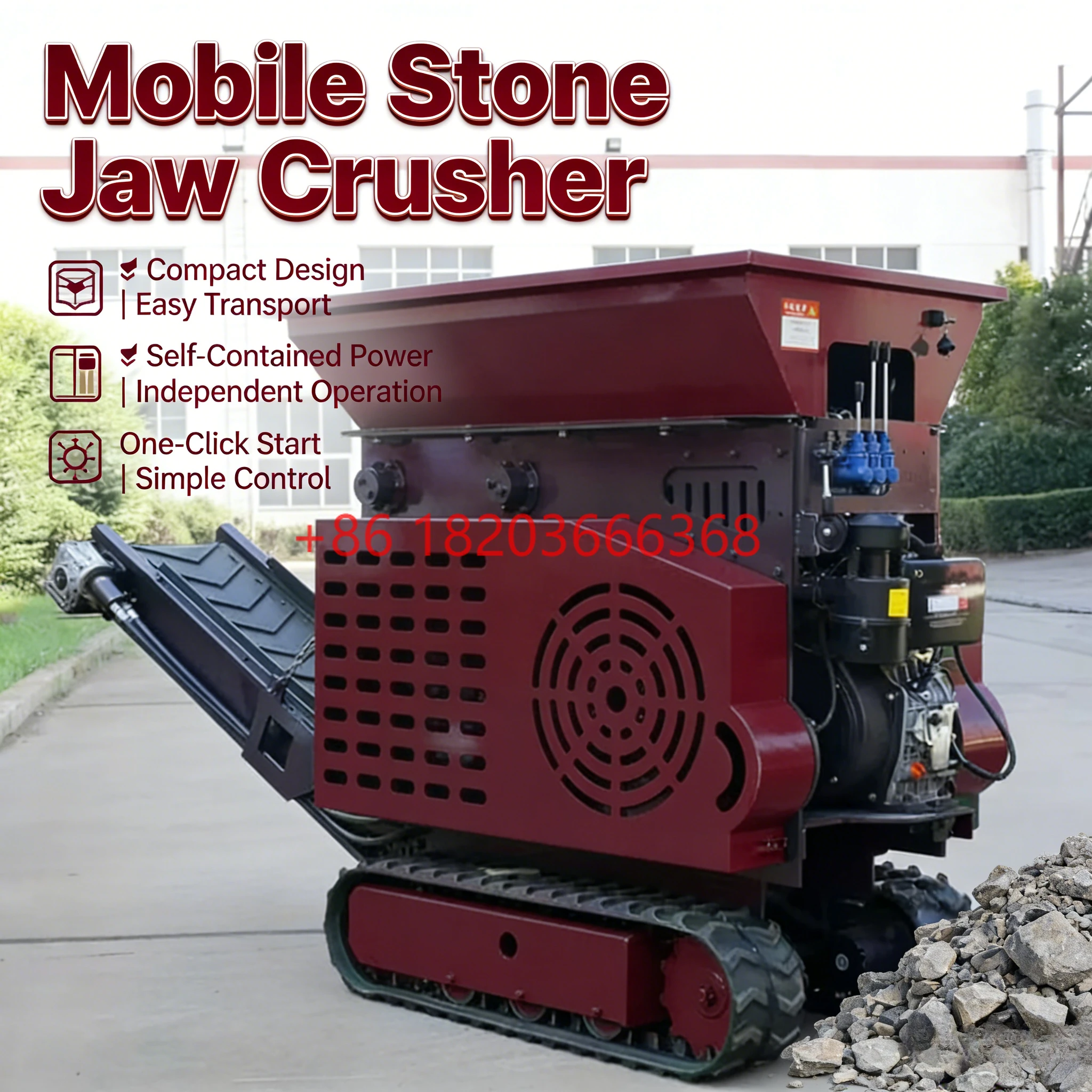 

Высококачественная мобильная дробилка для бетона и камня HT-JC410 на гусеничном ходу, дизельная щековая дробилка, на заказ, в продаже