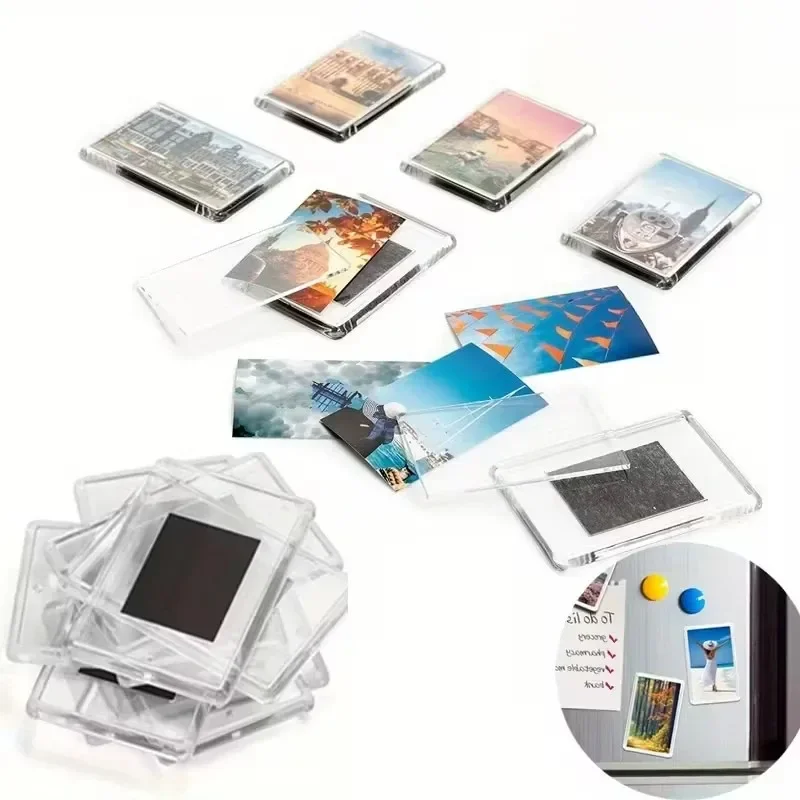 2026New Mini Blank Photo Frames Insert Fridge Magnets Magnetic Refrigerator Picture Frames 12/20/40Pcs Set for Home Decor