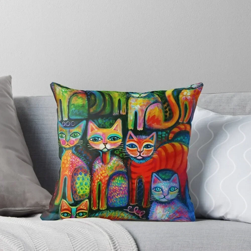 

Colourful Kittens Throw Pillow Pillow Cases Decorative Sofa Cushion Cover Christmas Cushion For Home Couch Pillows pillow