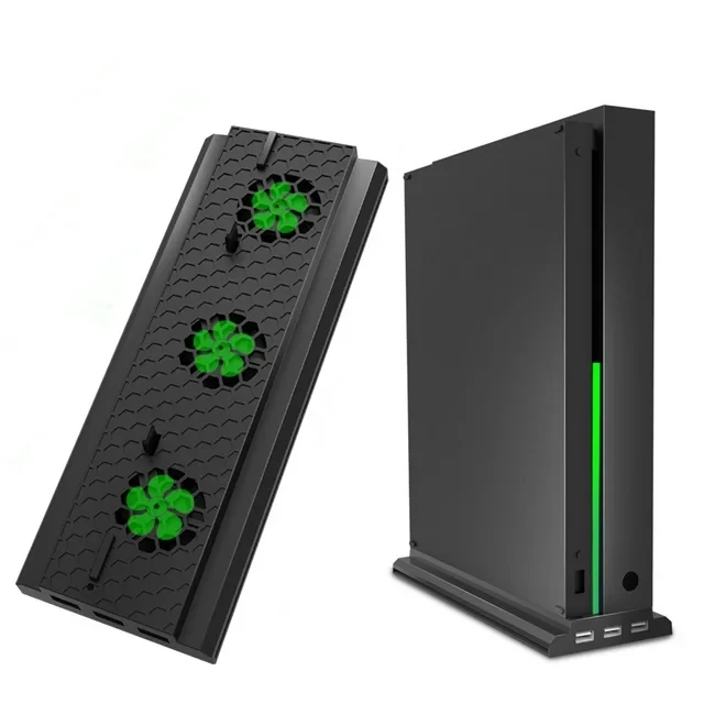 Vertical Stand Dock Xbox ONE X with 3 Cooling Fans + 3 USB Port Hub Cooling Base