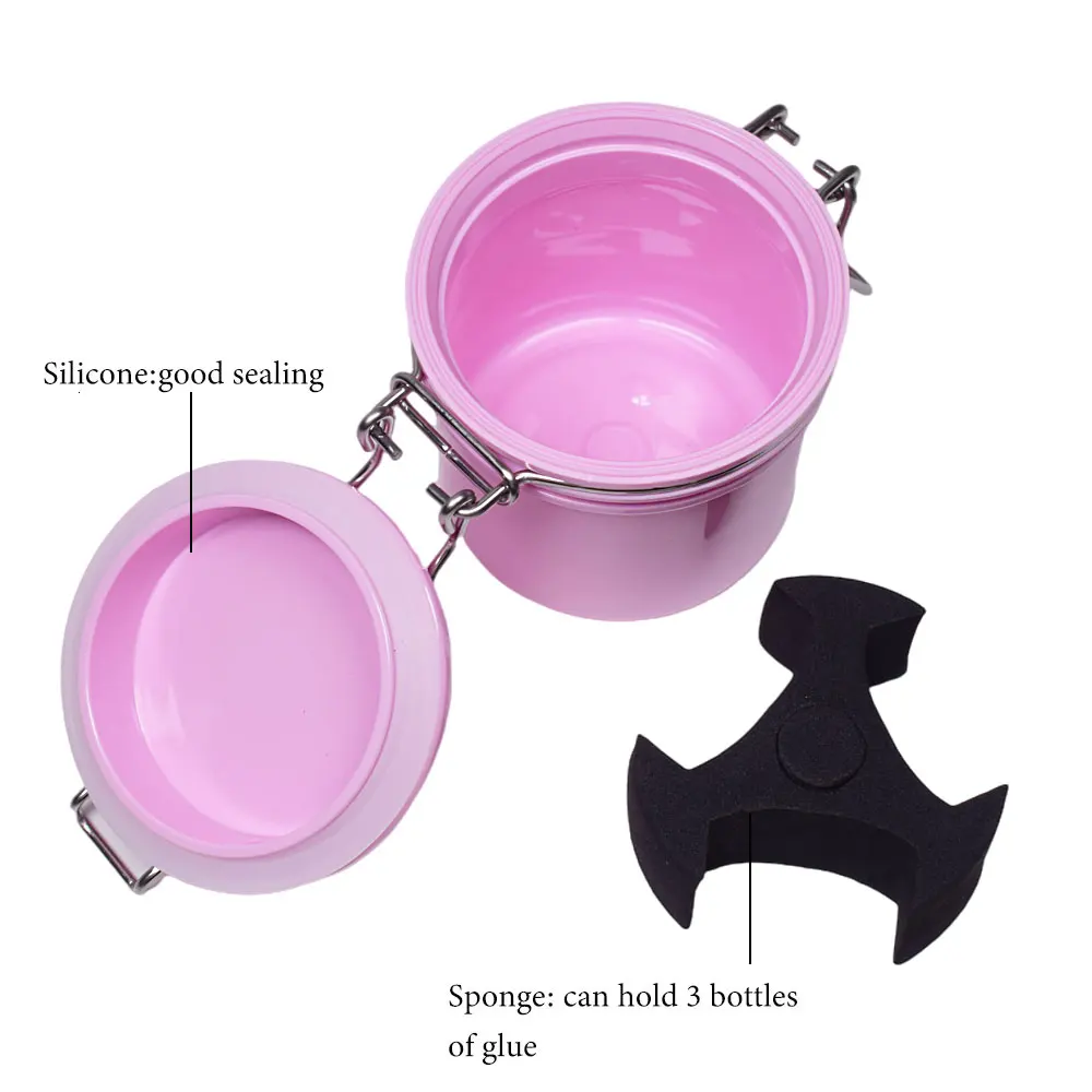 Contenedor de tanque de almacenamiento de pegamento para pestañas, injerto Individual, soporte adhesivo para pestañas postizas, tarro de almacenamiento, herramientas de maquillaje para extensión de pestañas