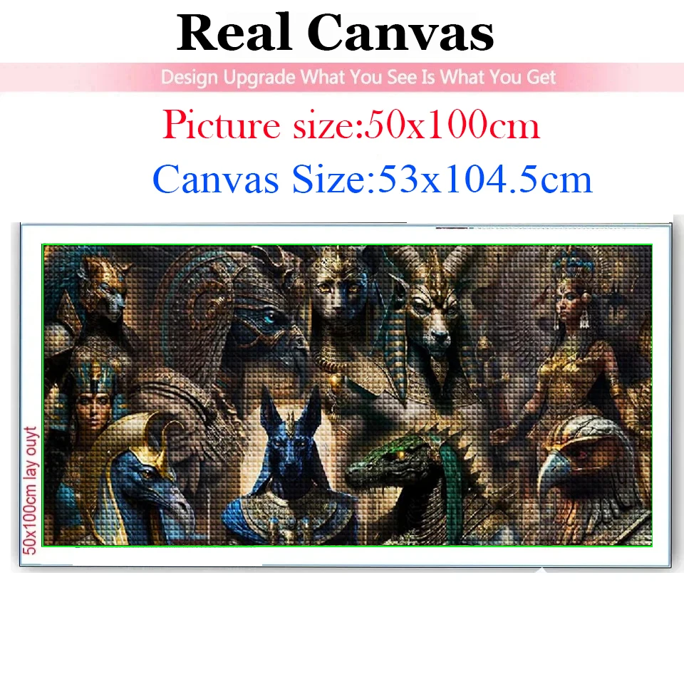 5D DIY Diamond Painting Egyptian,Gods Anubis,Pharaoh Ancient Egypt,Mythology Art Full Square Round Large Diamond Embroidery