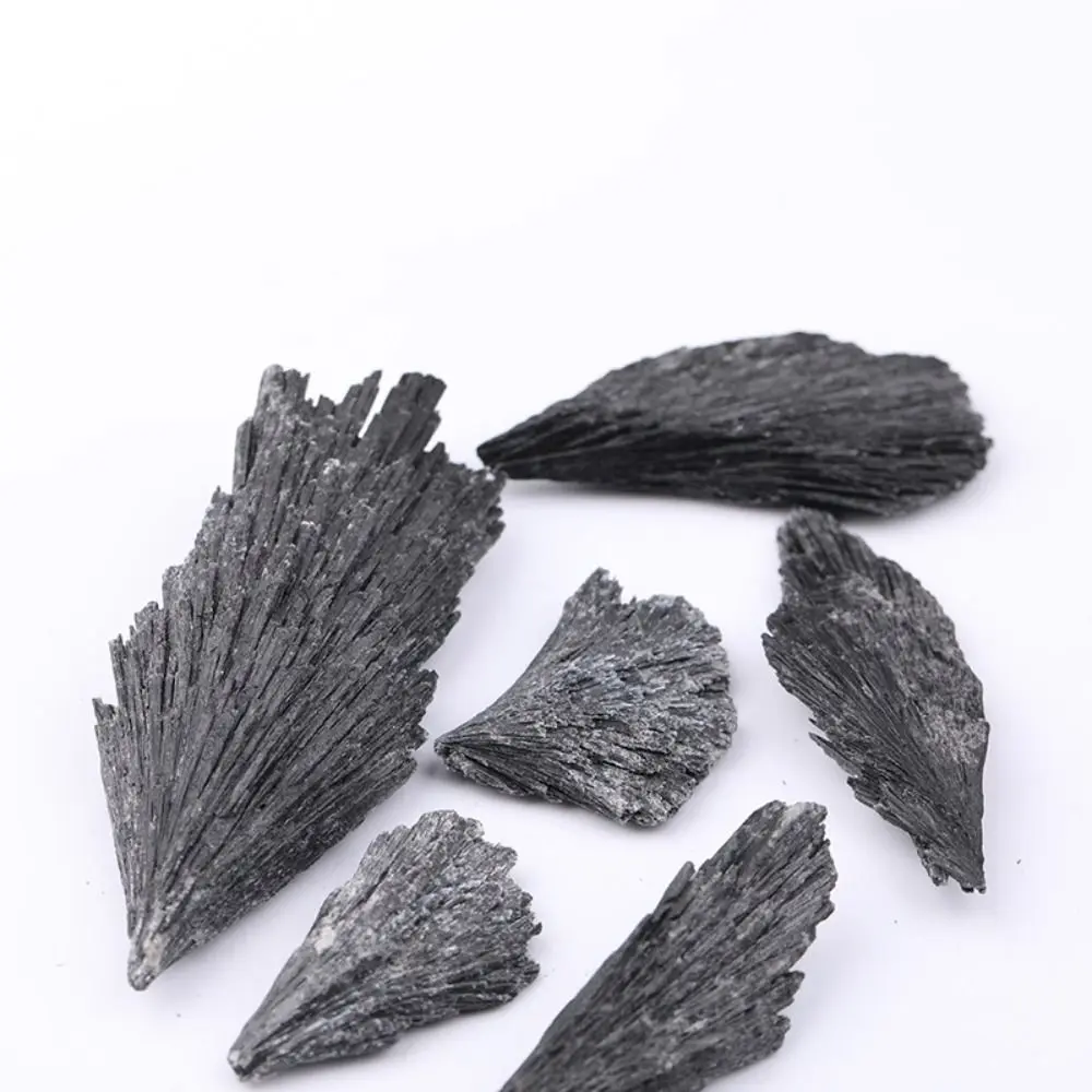 Black Tourmaline Fan-shaped Black Tourmaline Collection Funny Natural Rough Stone Natural Crafts Raw Stone Ornament Energy