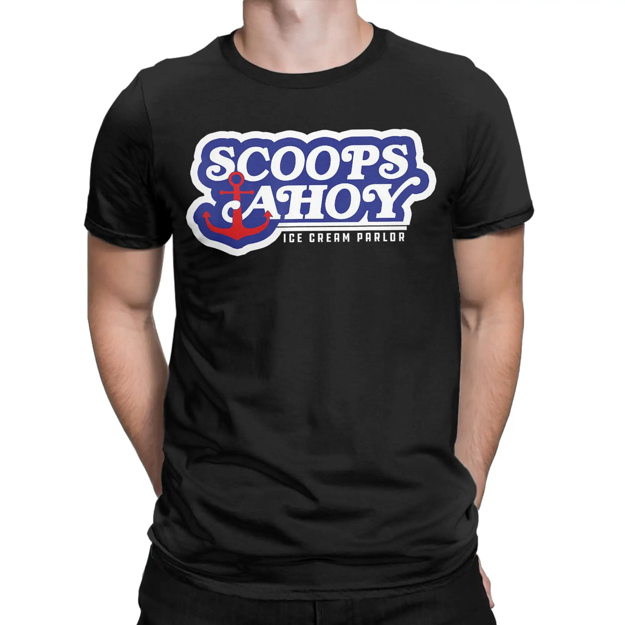 Men Scoops Ahoy Ice Cream Mascot T Shirts  100% Cotton Clothes Casual Short Sleeve O Neck Tee Shirt Gift Idea T-Shirts