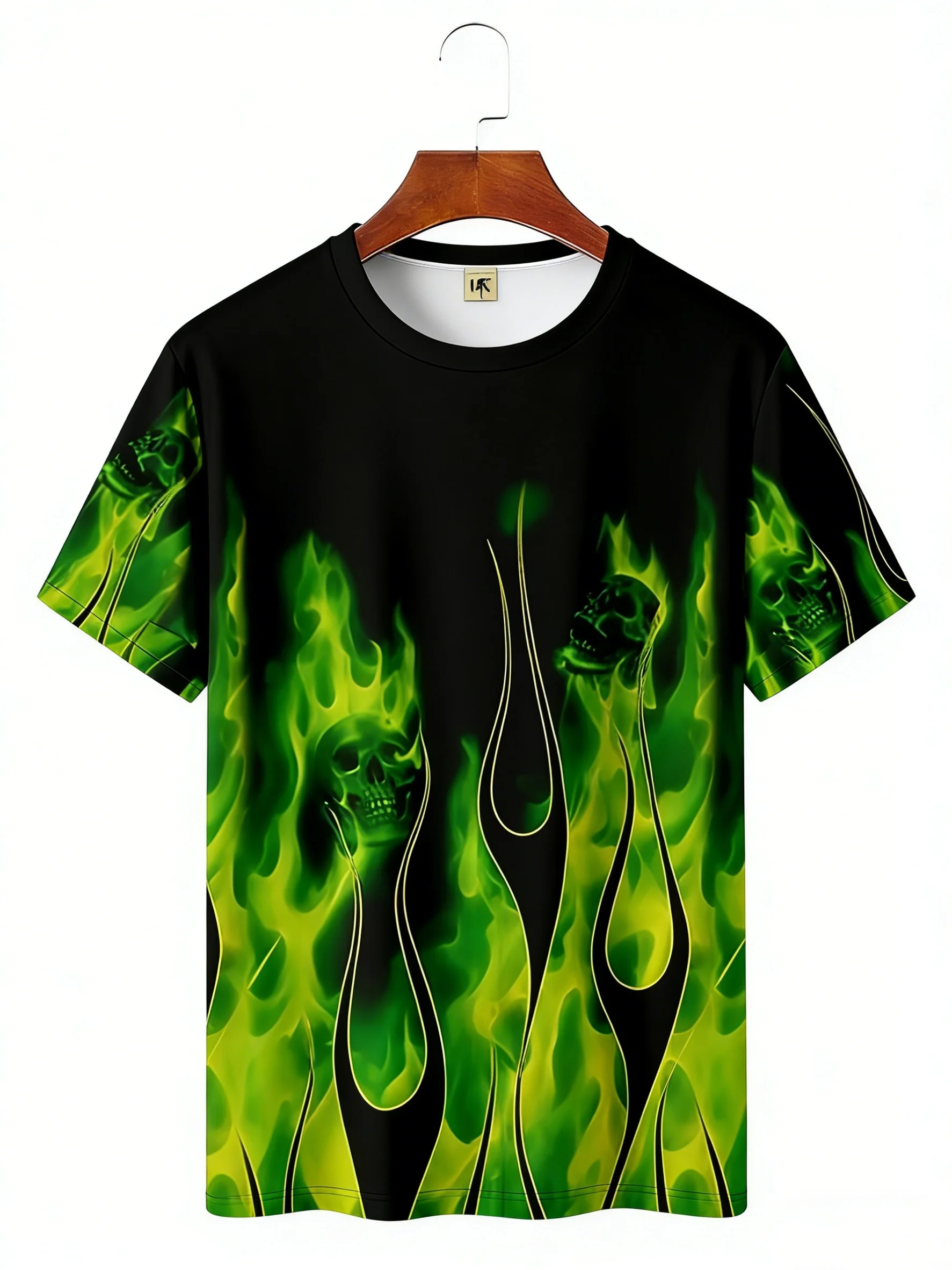 Men'S T-Shirts 3d Vintage Summer Fashion Red Flame Hawaiian T-Shirt Male Summer Short Sleeved Oversized Shirt For Men Top