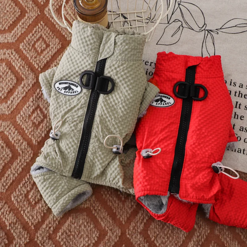 Waterdichte hondenjas Katoen Vier benen Puppy Winterkleding Warme huisdierjas Hond Jumpsuit Chihuahua Teckel Kleding Hondenjassen