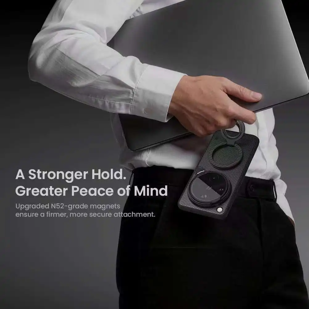 Etui Nillkin do OPPO Find X9 Ultra 5G z magnetyczną osłoną aparatu, podpórką, ochroną obiektywu, kompatybilne z MagSafe, z funkcją stojaka i pełną ochroną 360 stopni. — zdjęcie produktu 5