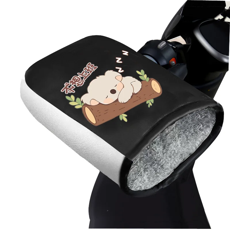 

Cycling Warm Handlebar Gloves Winter Windproof Thickened Plush Gloves For Cycling Riding Motorcycle Scooter Bicycle Gloves 1pair