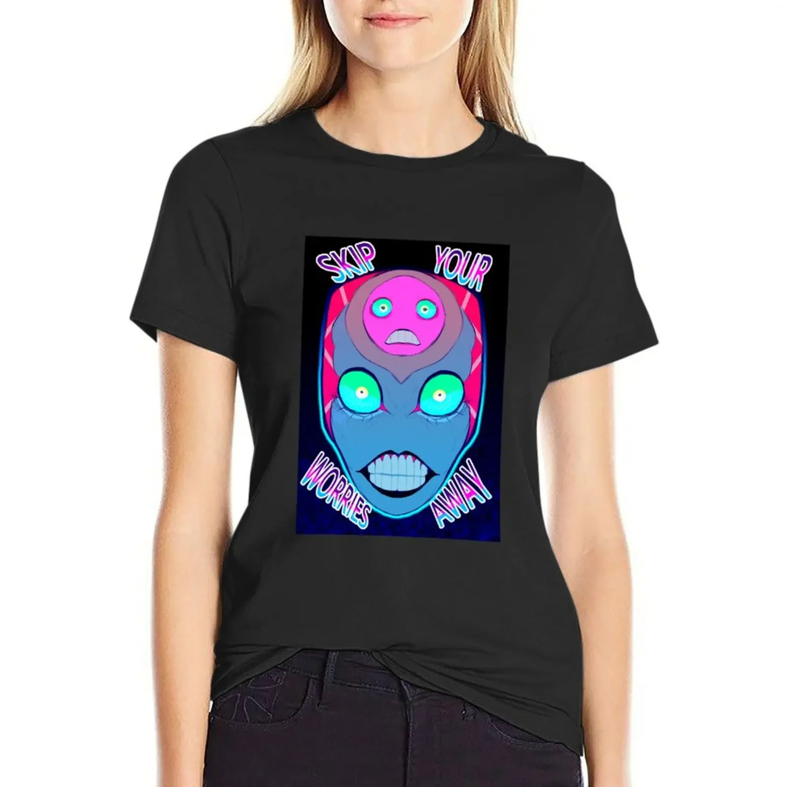 

SKIP YOUR WORRIES AWAY T-Shirt heavyweights blanks cute clothes cute tops white t-shirts for Women