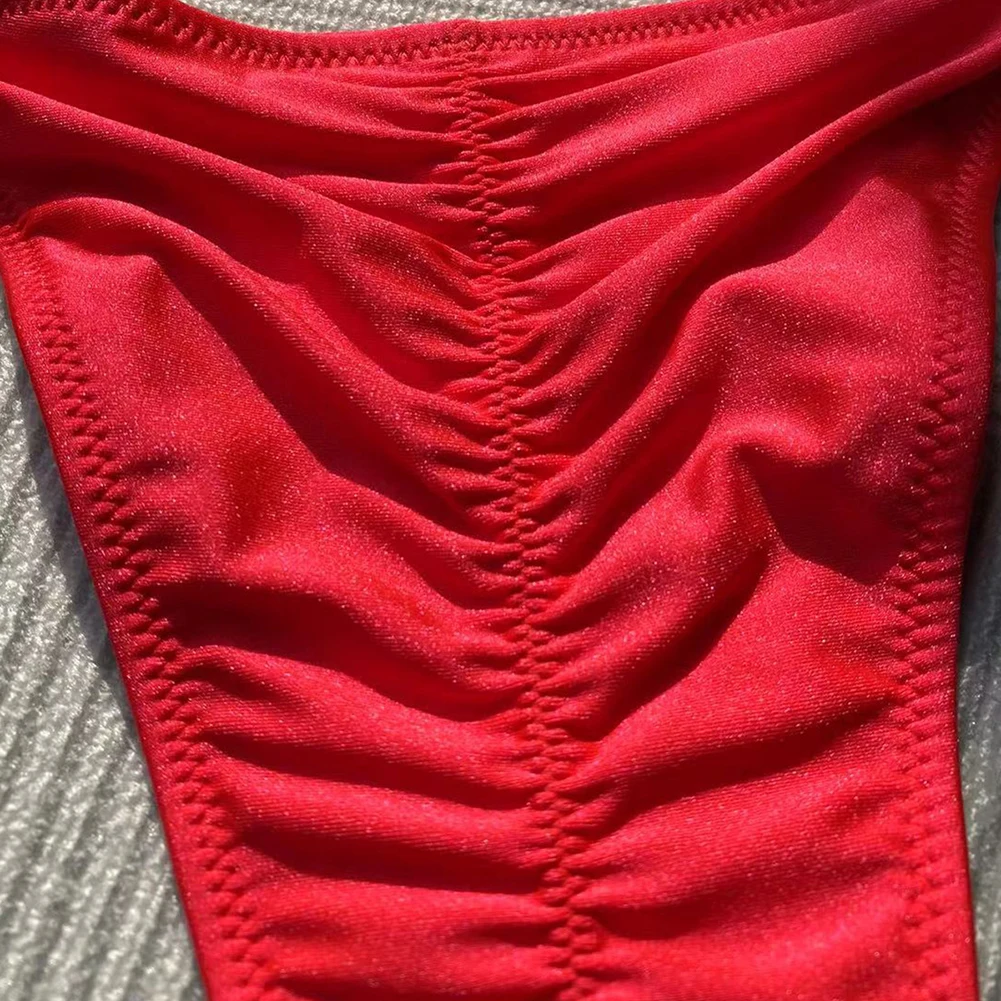 Set Bikini baju renang seksi pakaian renang wanita setelan mandi potongan Tinggi pantai Push Up