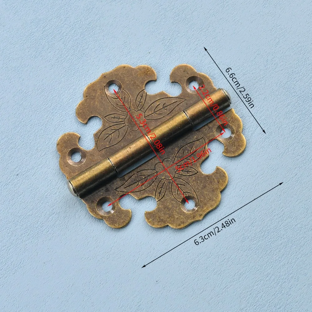 6pc Antique Bronze Furniture Hinges Jewelry Box Decorative Hinges Vintage Wooden Cases Jewelry Boxes Cabinets hardware fittings