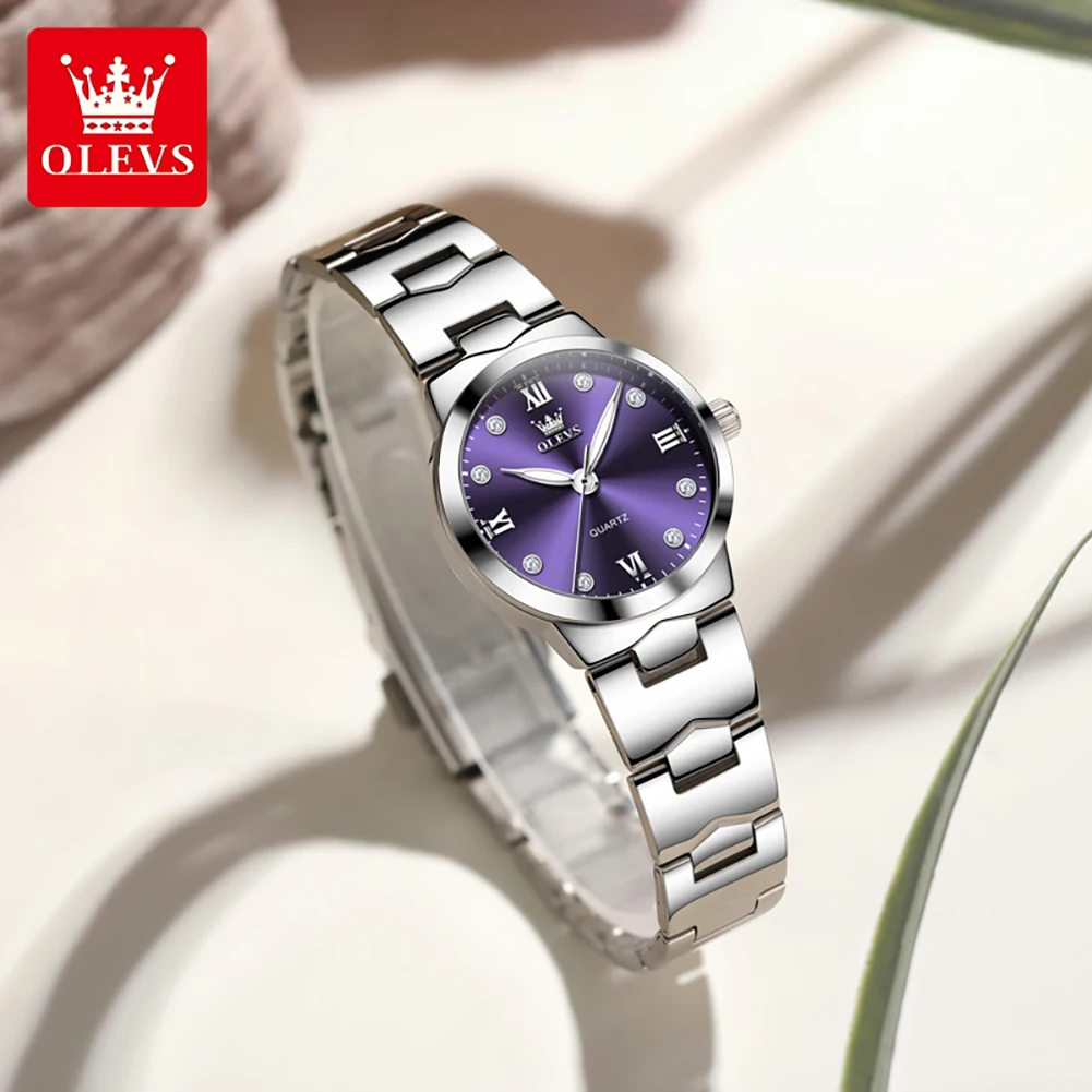 Reloj OLEVS para Mujer, Elegante Reloj de Cuarzo de Moda, Acero Inoxidable, Resistente al Agua, Luminoso, Reloj de Vestir para Dama, Caja de Regalo, Reloj 3735