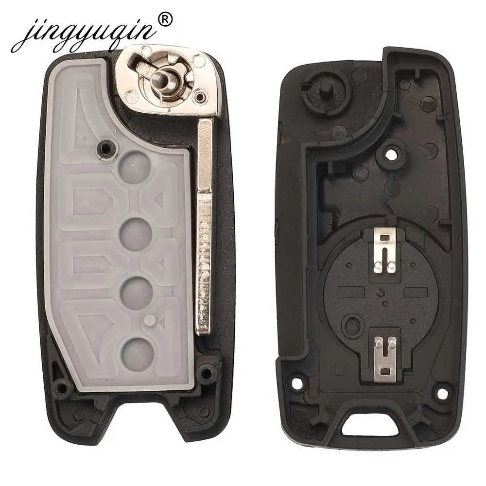 jingyuqin 2/3/4 Buttons For Jeep Wrangler Renegade 2015-2018 Flip Remote Car Key Shell Case SIP22 Blade Replacement Housing