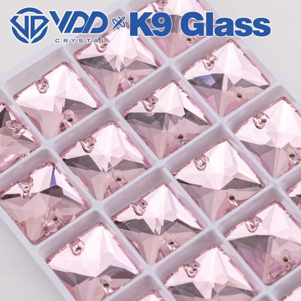 VDD Großhandel Quadratische Hochwertige K9-Glas-Applikationssteine, Kristall-Boxverpackte Flachboden-Nähsteine für Bekleidungsdekorationen – Detail 23