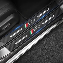 Car Door Sill Anti-Scratch Threshold Stickers For Alfa Romeo MITO Logo Carbon Fiber Protective Trunk Sill Bumper Guard Strips