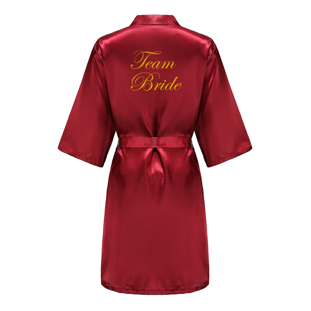 Women Bride Team Wedding Party Burgundy Kimono Satin Women Bathrobe Wedding Sister Mother of the Bride Groom Bridesmaid Robes