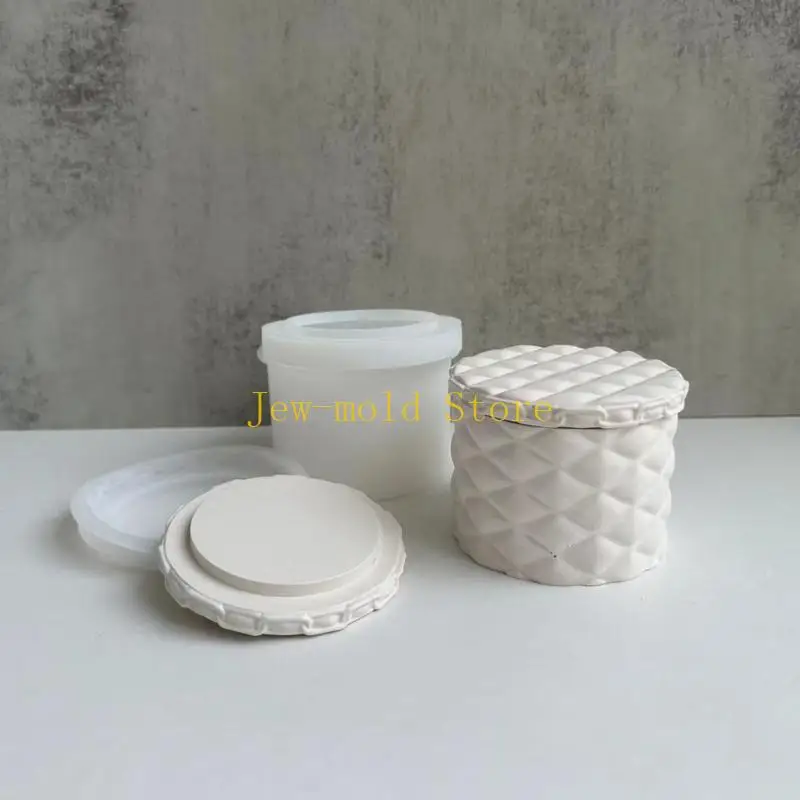 

C71B Resin Box Molds with Lids Jar Silicone Mold Trinkets Storage Container Mold