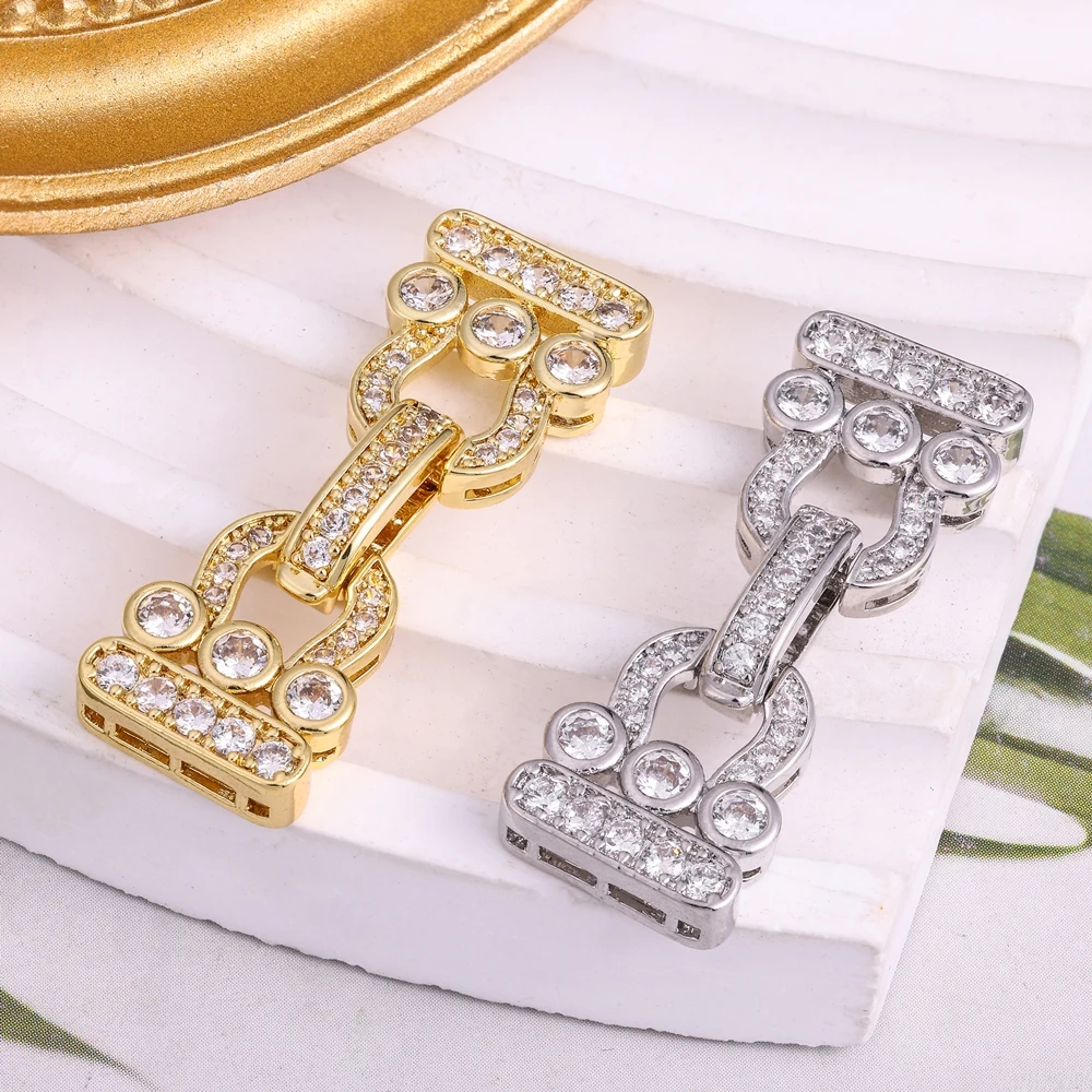 Juya 18K Gold Silver Plated Connector Fastener Locks Closure Clasps Accessories For DIY Needlework Pearls Beads Jewelry Making image 3