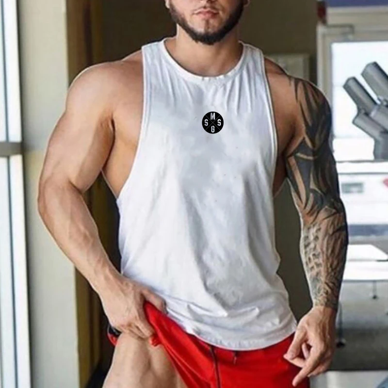 Summer Men Casual O-Neck Sleeveless Tank for Daily Wear and Sports TrainingWorking out at the gym and Breathable Pumping Iron