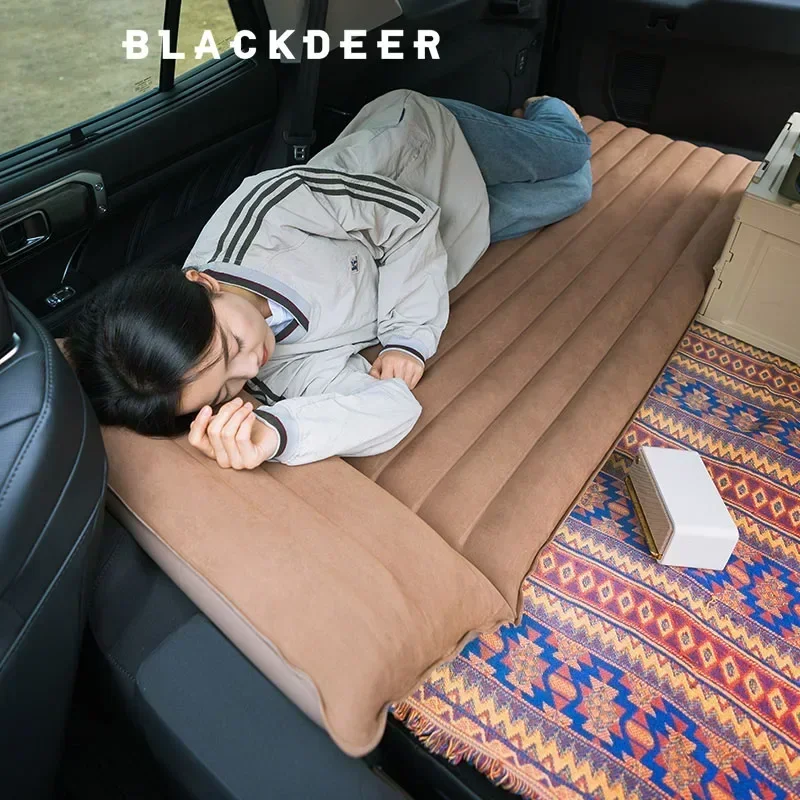 BLACK-DEER Air Mattress Cloud Single Flocked Inflatable Mattress Tent Portable Sleeping Pad Flocking Moistureproof Waterproof