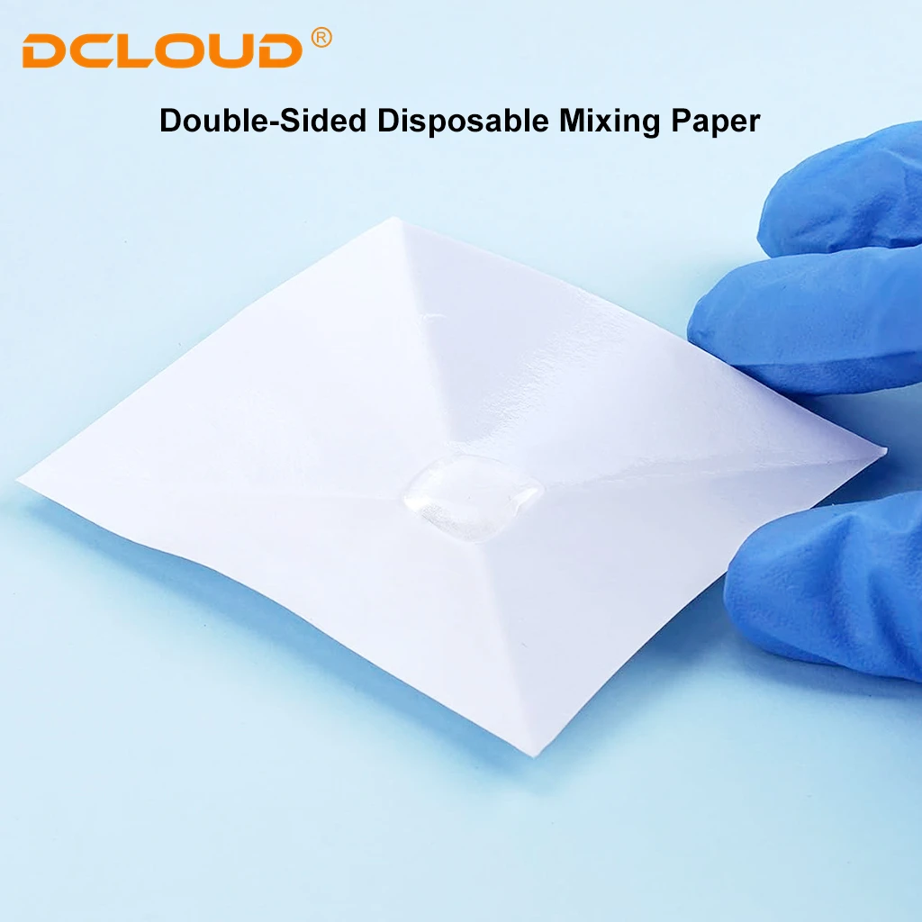 50Sheets Dental Disposable Mixing Paper Denture Laboratory Cement Powder Pad Dentist Clinic Spatula Composite Consumable S/M/L