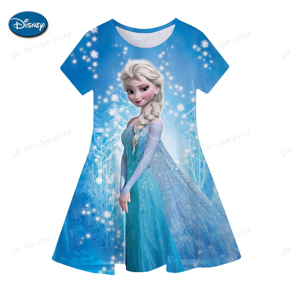 Disney Frozen Elsa Anna Princess Dress for 4-14 Years Girls Birthday Party Dresses Girl Kids Cosplay Snow Queen Elsa Anna Top