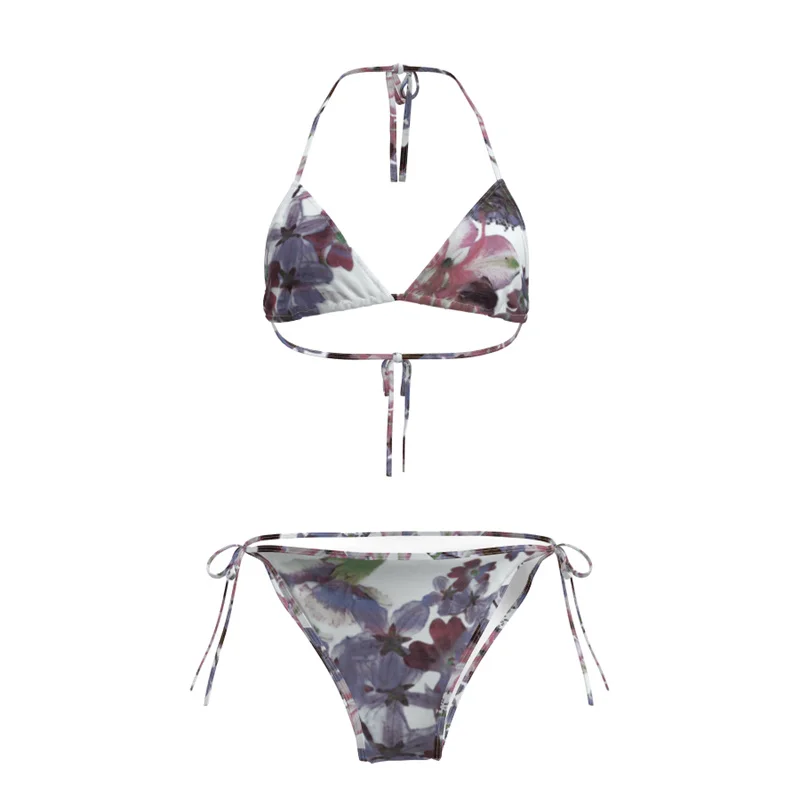Summer 2026 Sexy Bikini Swimsuit Small Chest Gathered Look Big Separate Swimwear Women's Underwear Set Triangular Bikini with...